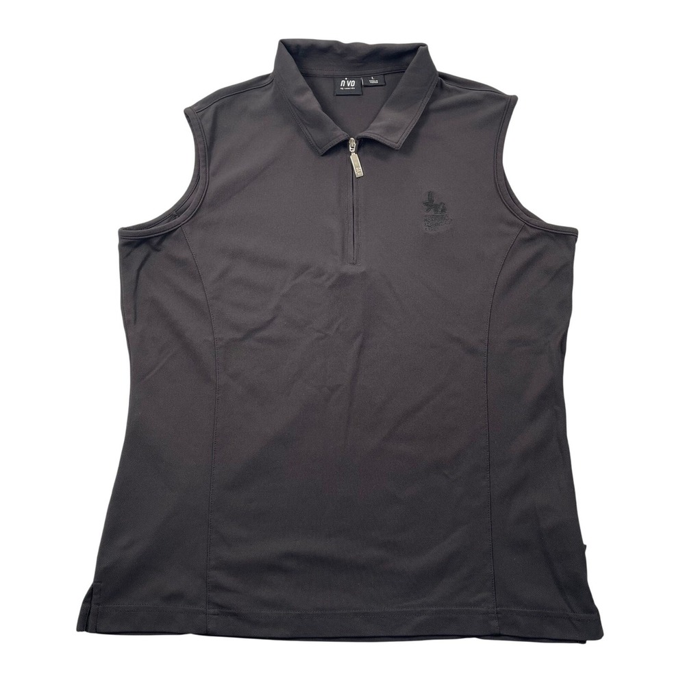 NVO Polo Shirt Top Womens Large Black Sleeveless Golf Redding Country‎ Club CT